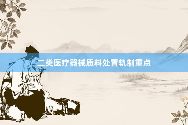 二类医疗器械质料处置轨制重点